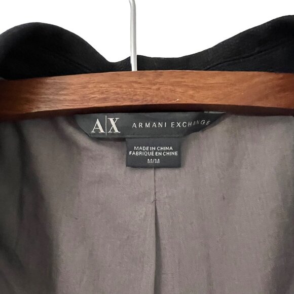 Armani Exchange Mens Black One Button Cotton Sports Coat Blazer Jacket Medium - Picture 7 of 8